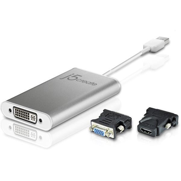 j5 create JUA230U USB 2.0 - DVI-sovitin DVI/HDMI/VGA hop/valk