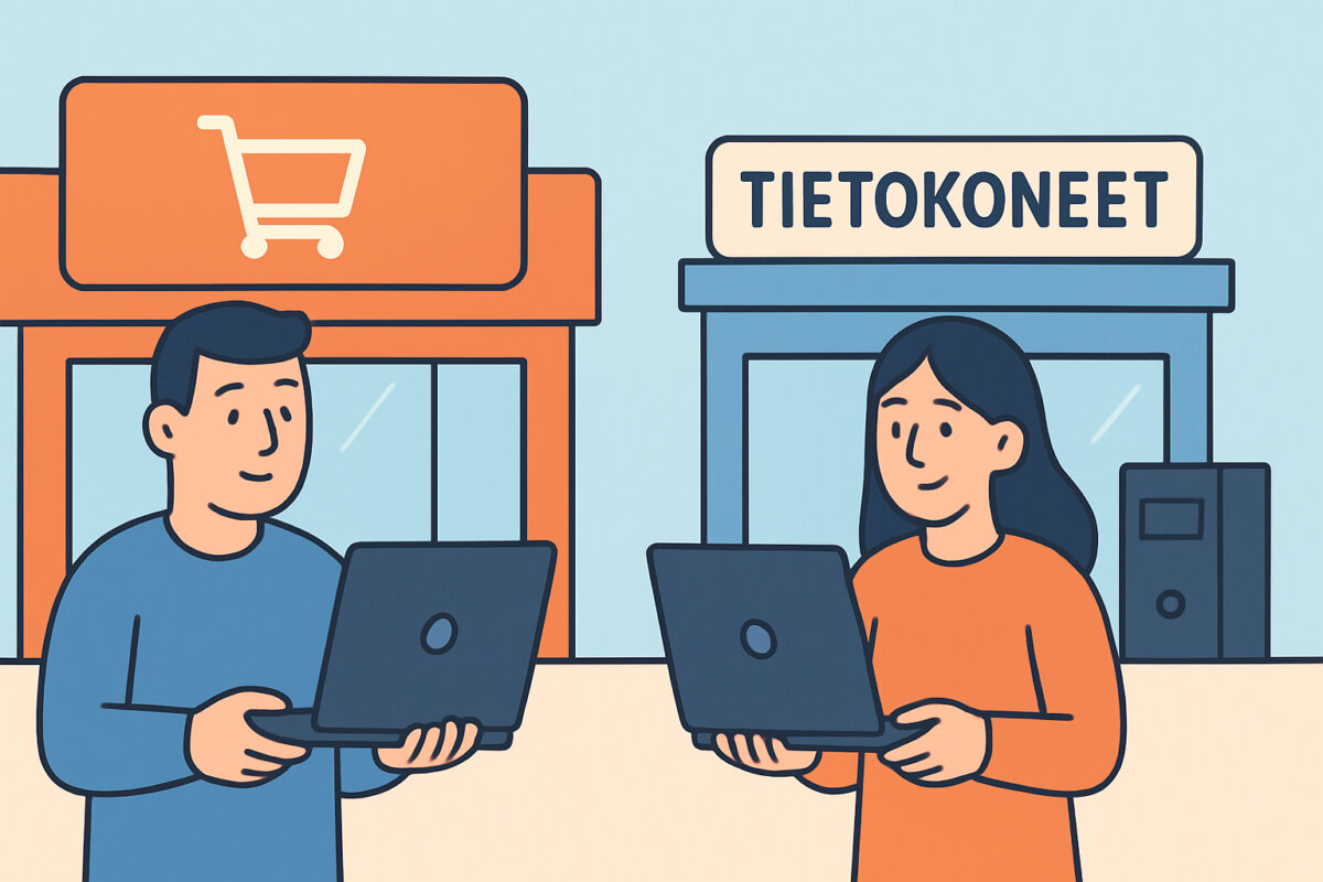 Ketjuelektroniikkaliikkeet vs. erikoiskaupat tietokoneostoksissa