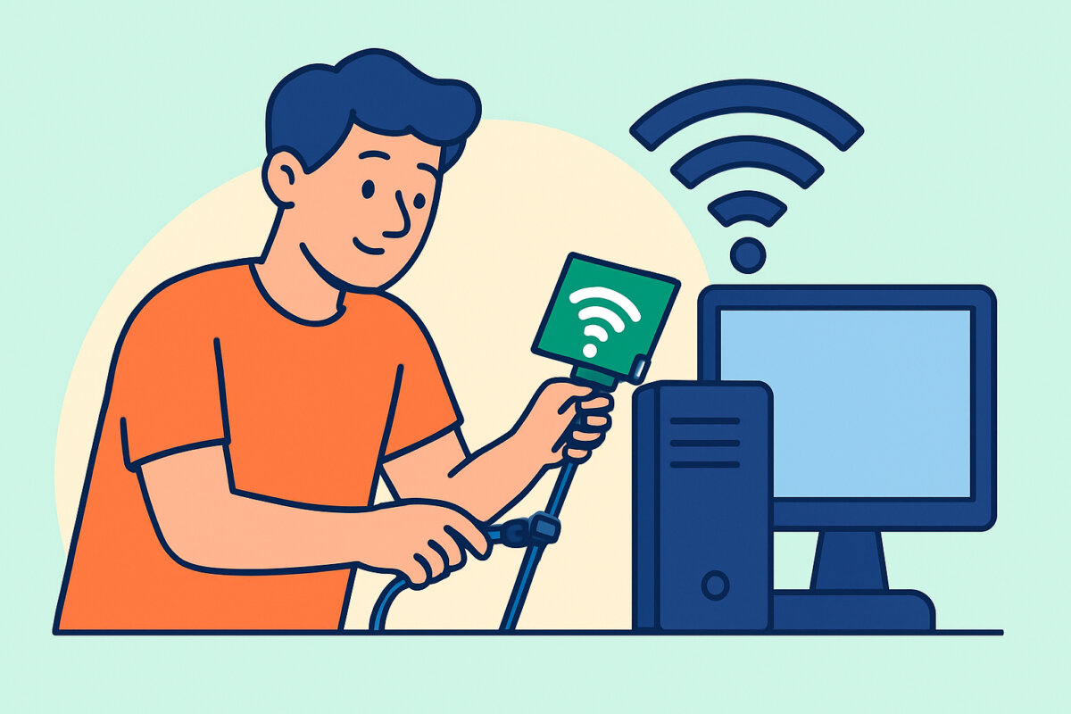Mikronettikytkennät ja Wi-Fi-verkkokortit pöytäkoneeseen
